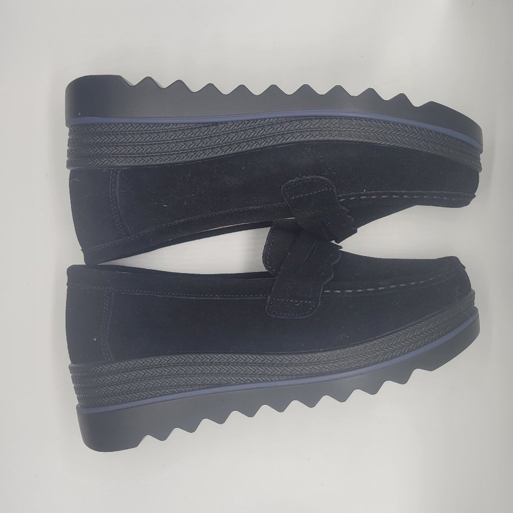Suede Wedge Chunky Platform Loafers Penny Loafers EU 40